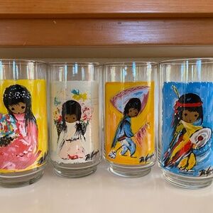 Libbey 60s Vtg Ted DeGrazia's Children of Southwest drinking glass collection